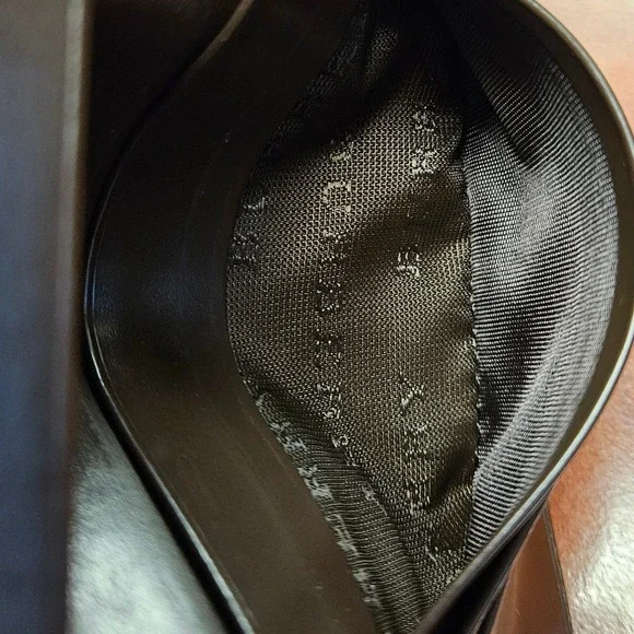 Auth Burberry Haymarket Check Card Holder Black Leather Slim Italy Shadow Horse - Picture 11 of 13